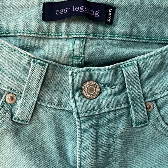 Levi’s 535 Teal Jeans Legging Sz 3M Skinny 5 pocket - EUC - Picture 6 of 6